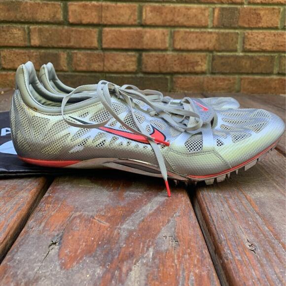 Nike Mens Air Zoom Superfly R3 Running Shoes Gray Red 429931-060 Spikes 13 M - Picture 6 of 9